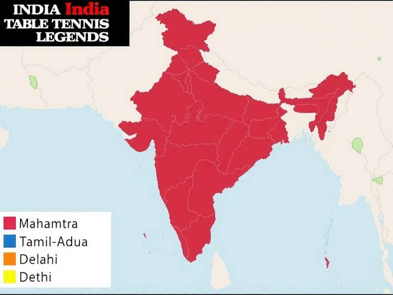 Regional Popularity - India Table Tennis Legends India Table Tennis Legends regional popularity map showing highest usage in Maharashtra, Tamil Nadu, and Delhi